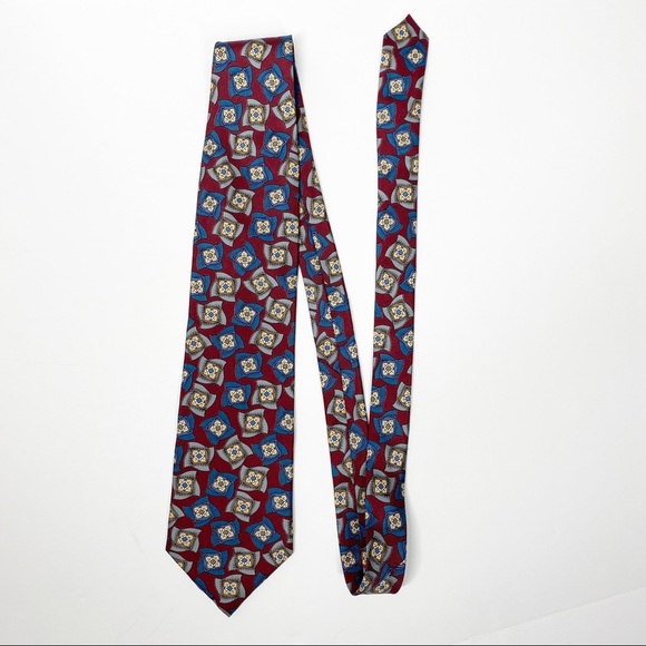 Dior Other - Christian Dior Maroon and Blue Printed Tie